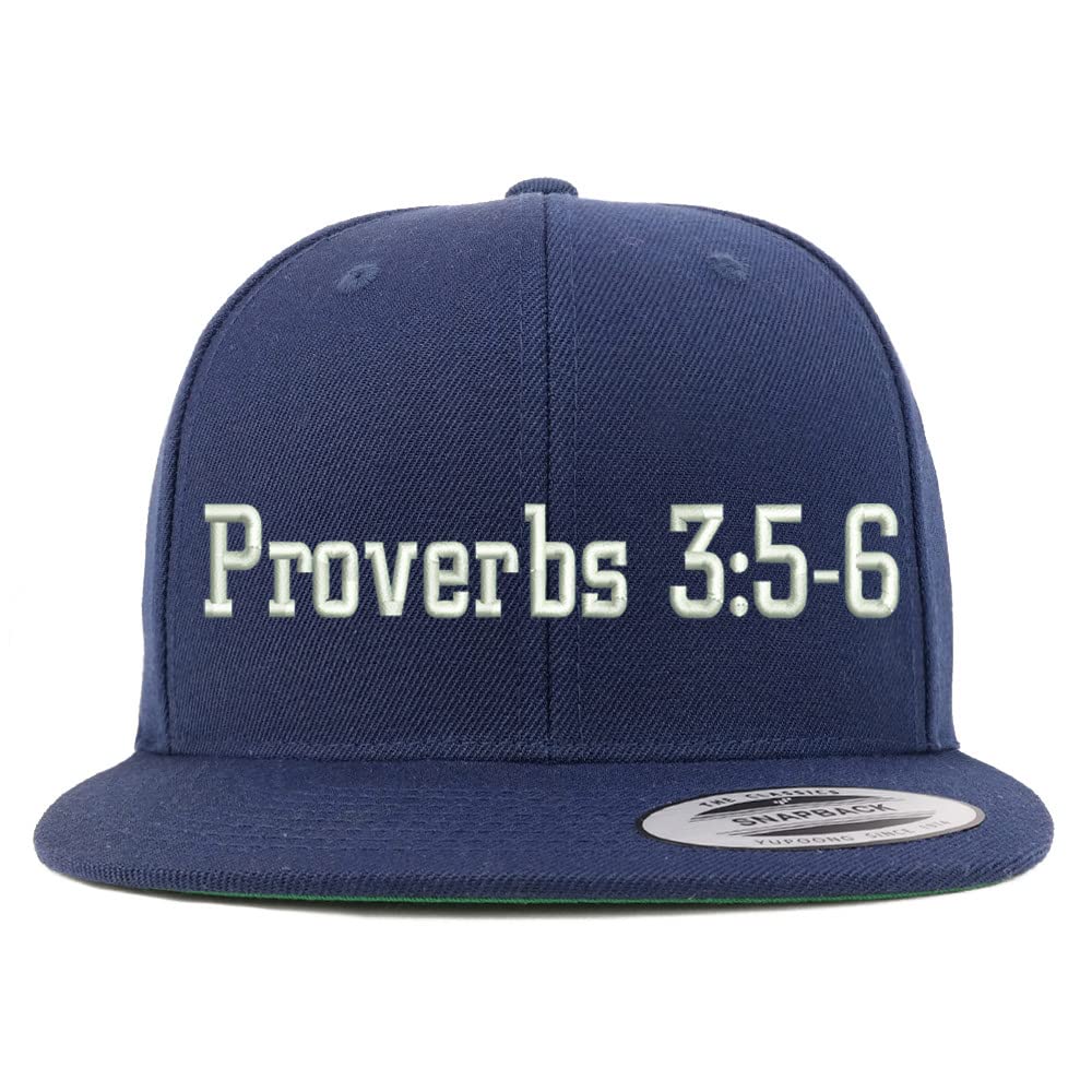 Trendy Apparel Shop Proverbs 3:5-6 Embroidered Flatbill Snapback