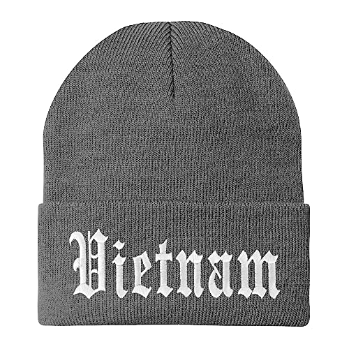 Trendy Apparel Shop Vietnam Old English Embroidered Long Cuff Beanie