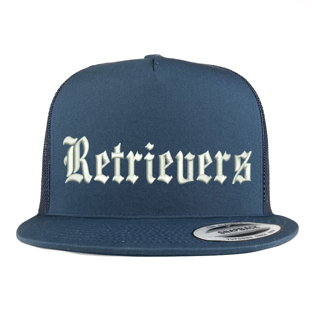 Trendy Apparel Shop Old English Retrivers 5 Panel Flatbill Trucker Cap