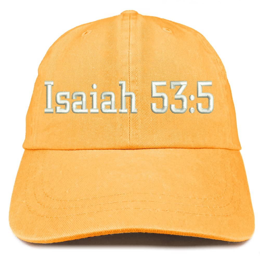Trendy Apparel Shop Isaiah 53:5 Washed Pigment Dyed Baseball Cap