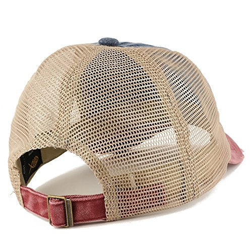 Trendy Apparel Shop Number 9 Patch Frayed Bill Trucker Mesh Back Cap