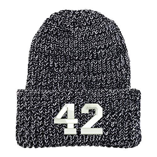 Trendy Apparel Shop Number 42 Collegiate Varsity Long Cuffed Ribbed Beanie