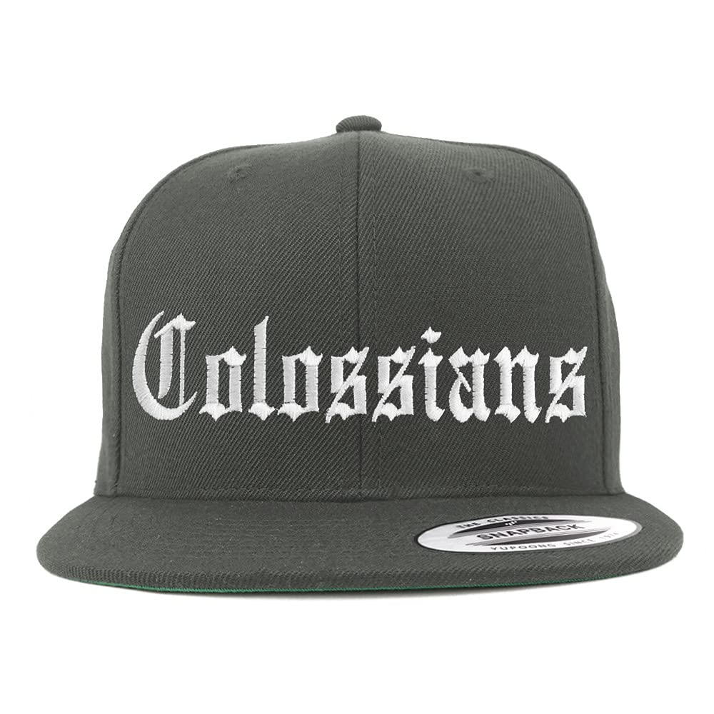 Trendy Apparel Shop Colossians Old English Embroidered Flatbill Snapback