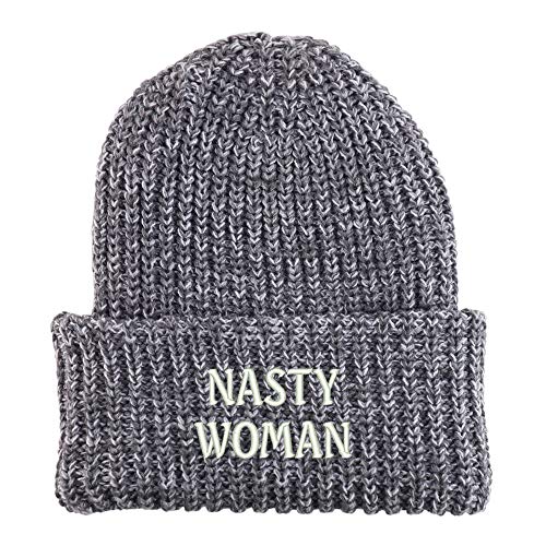 Trendy Apparel Shop Nasty Woman Long Cuffed Thick Ribbed Knit Beanie