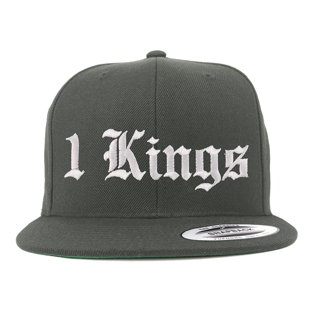 Trendy Apparel Shop 1 Kings Old English Embroidered Flatbill Snapback