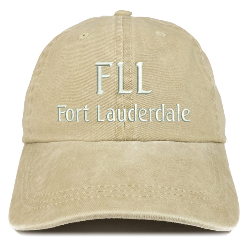 Trendy Apparel Shop FLL Fort Lauderdale Embroidered Pigment Dyed Washed Baseball Cap