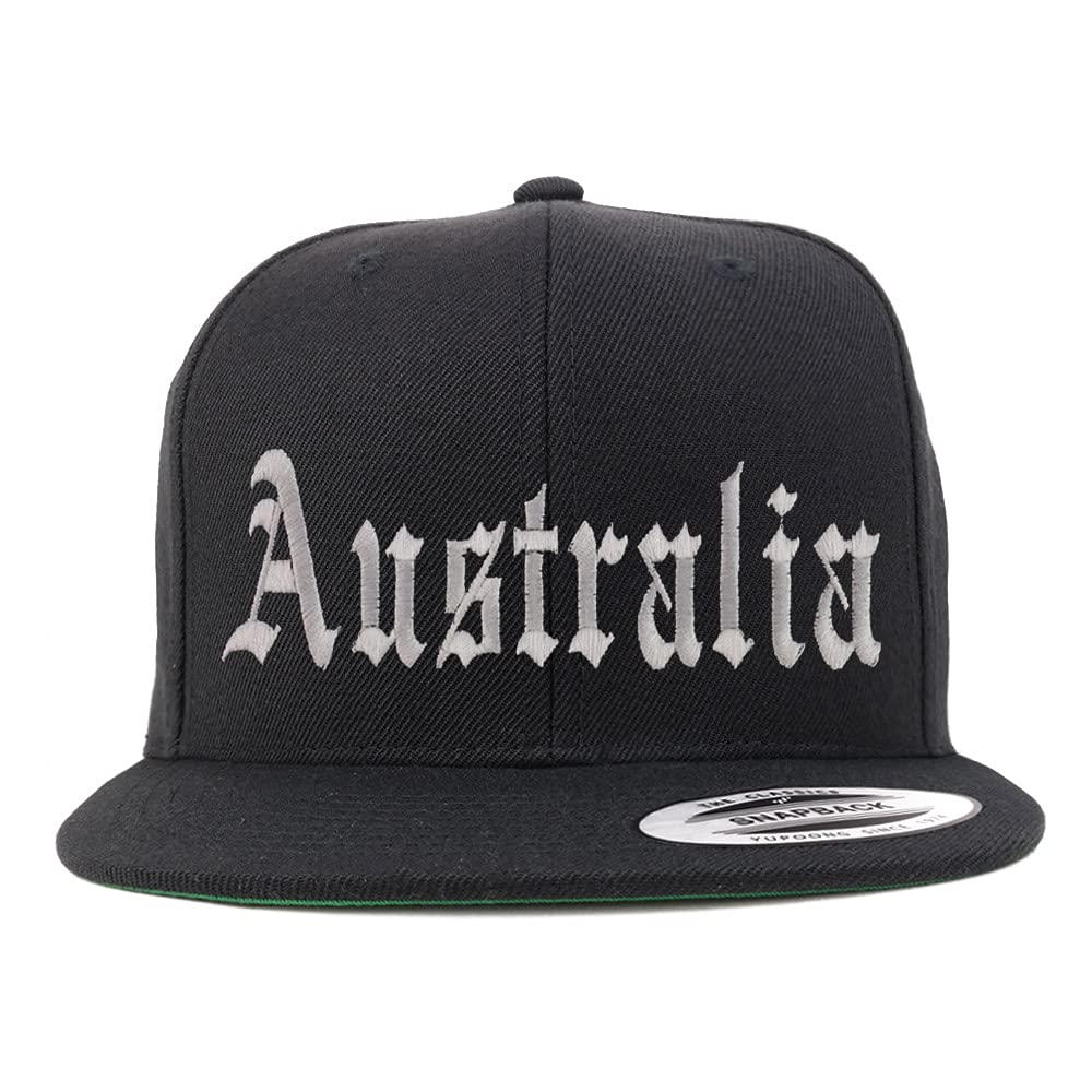 Trendy Apparel Shop Australia Old English Embroidered Flatbill Snapback