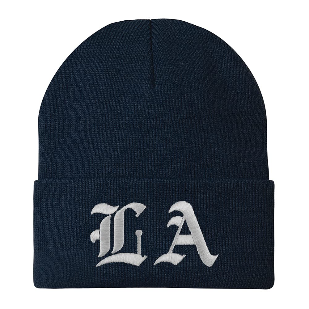 Trendy Apparel Shop Louisiana LA Old English Embroidered Long Cuff Beanie