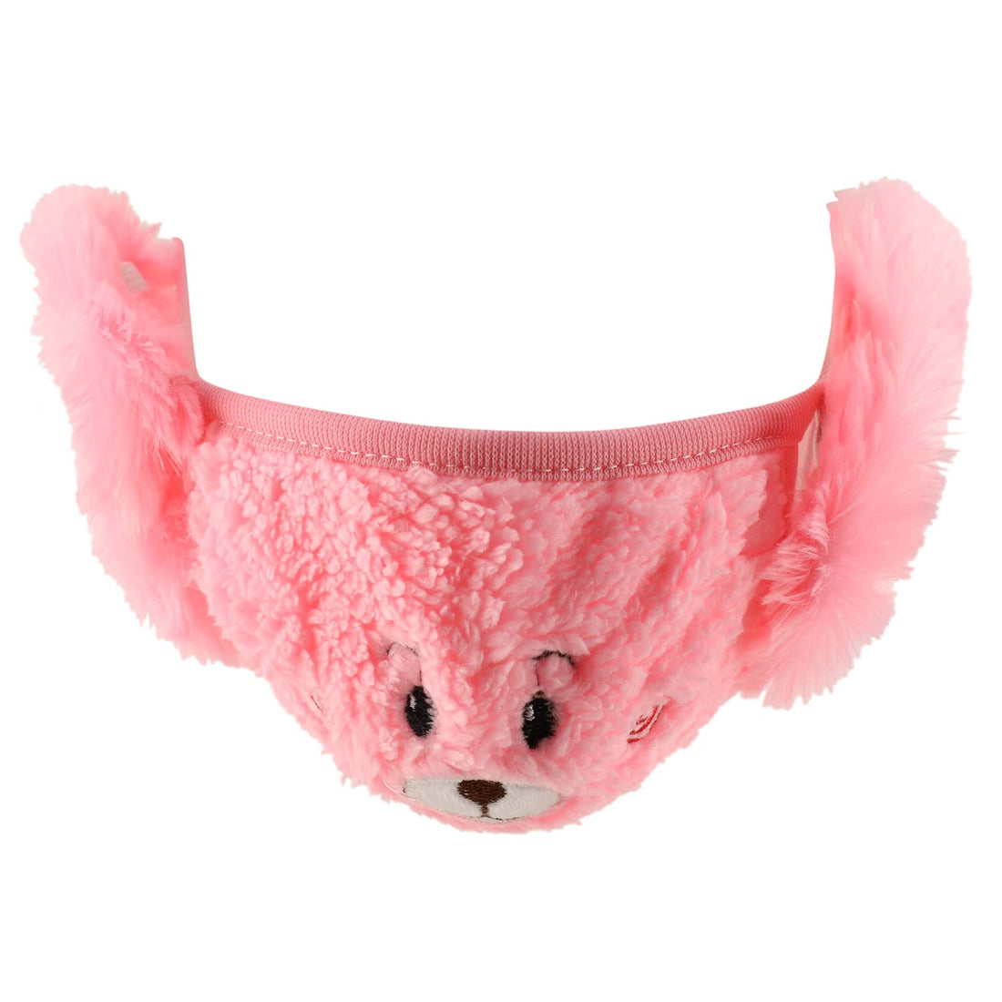 Trendy Apparel Shop Kids Winter Animal Face Breathable Bear Fur Mask & Earmuffs