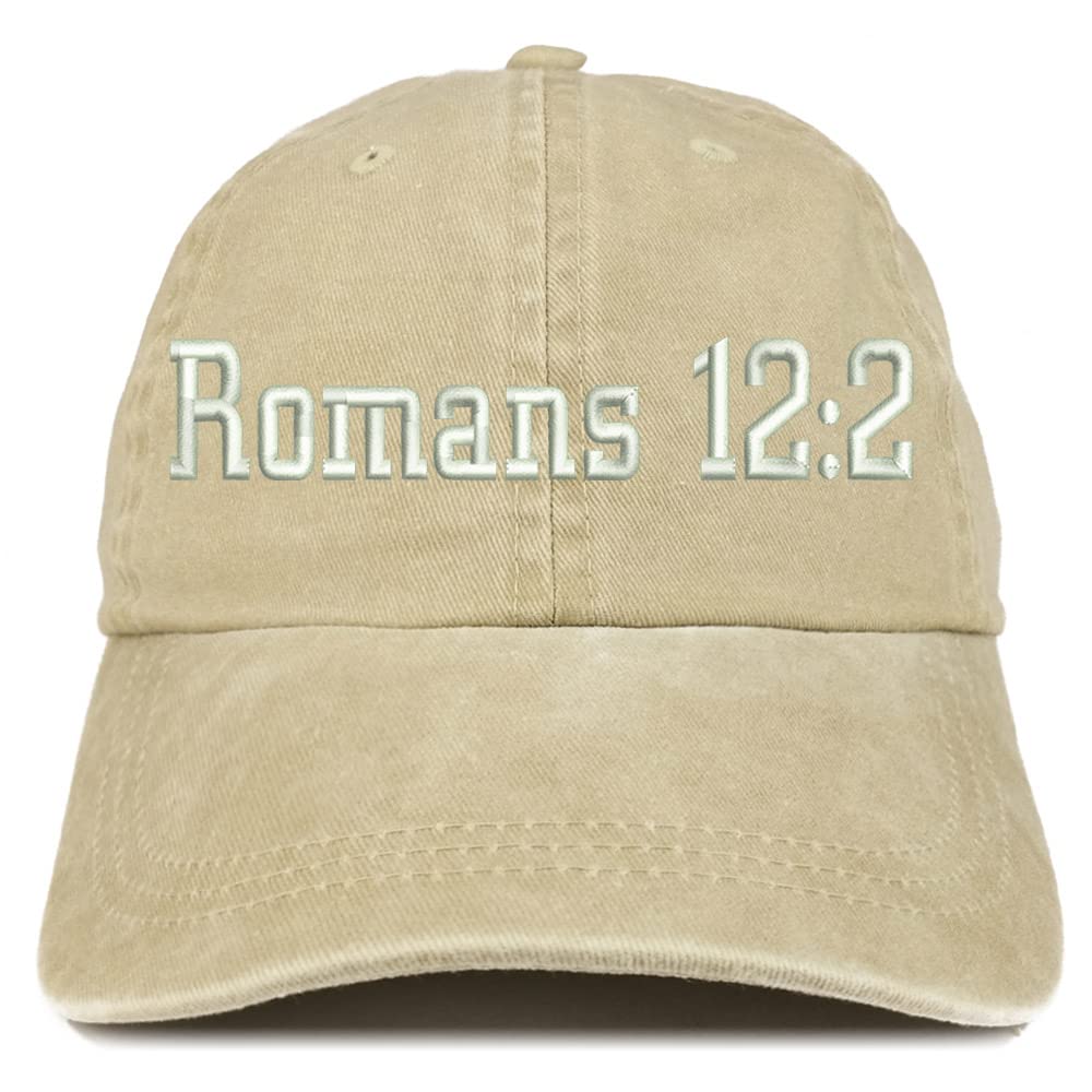 Trendy Apparel Shop Romans 12:2 Washed Pigment Dyed Baseball Cap