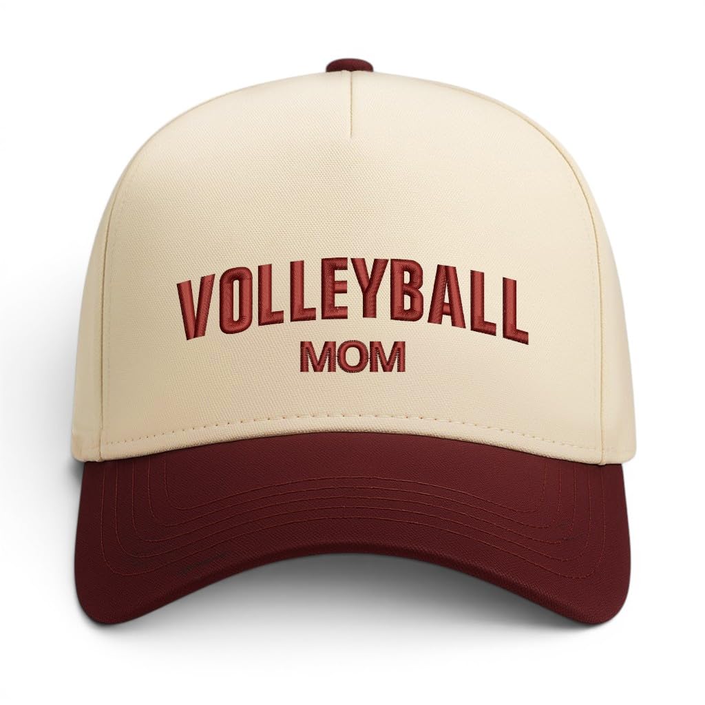 Trendy Apparel Shop Volleyball Mom and Dad Embroidered 5 Panel Two Tone Vintage Ball Cap