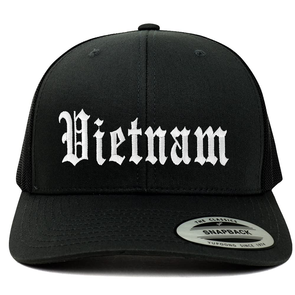Trendy Apparel Shop Vietnam Old English 6 Panel Trucker Mesh Cap