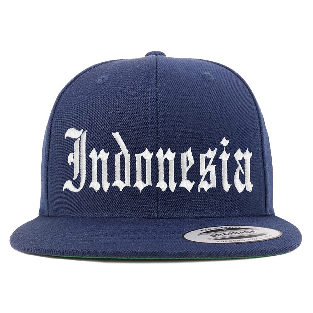 Trendy Apparel Shop Indonesia Old English Embroidered Flatbill Snapback