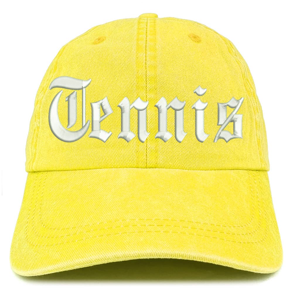Trendy Apparel Shop Old English Tennis Washed Pigment Dyed Baseball Cap