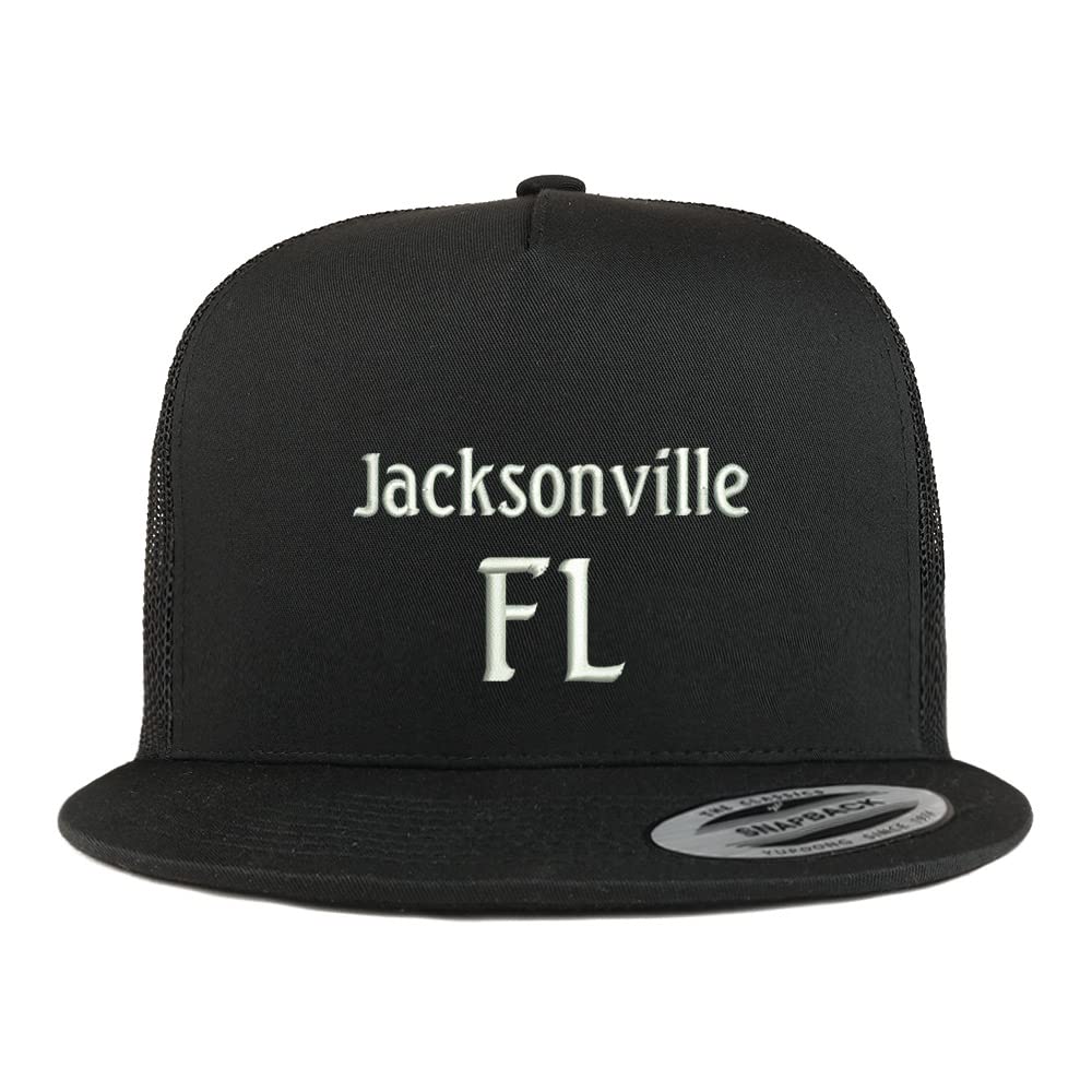 Trendy Apparel Shop Jacksonville FL Embroidered 5 Panel Flatbill Trucker Cap