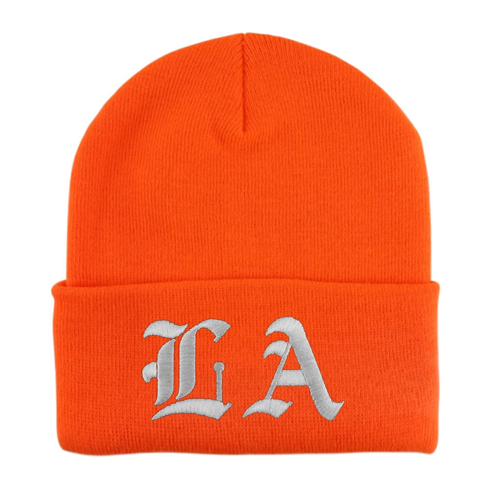 Trendy Apparel Shop Louisiana LA Old English Embroidered Long Cuff Beanie