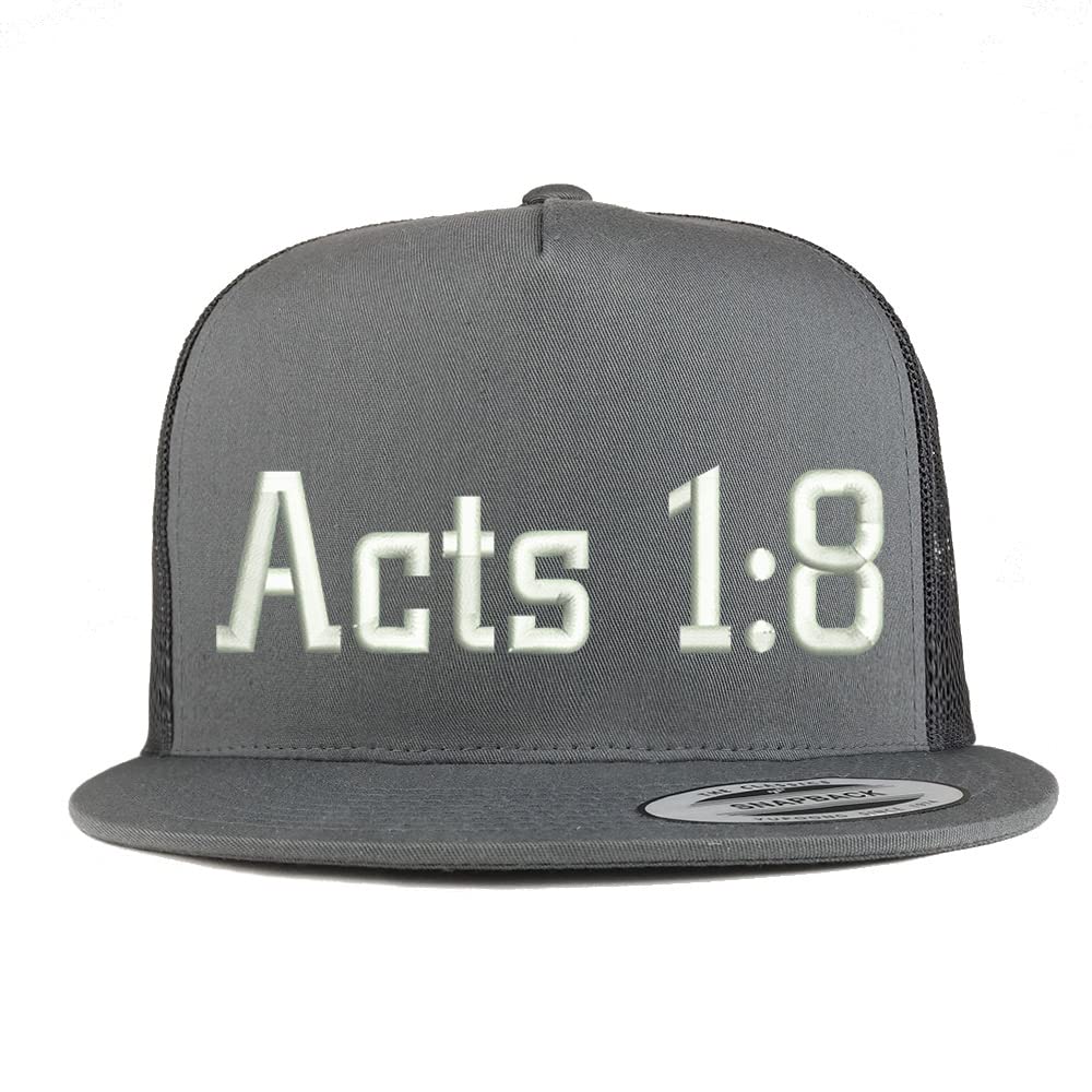 Trendy Apparel Shop Acts 1:8 5 Panel Flatbill Trucker Cap