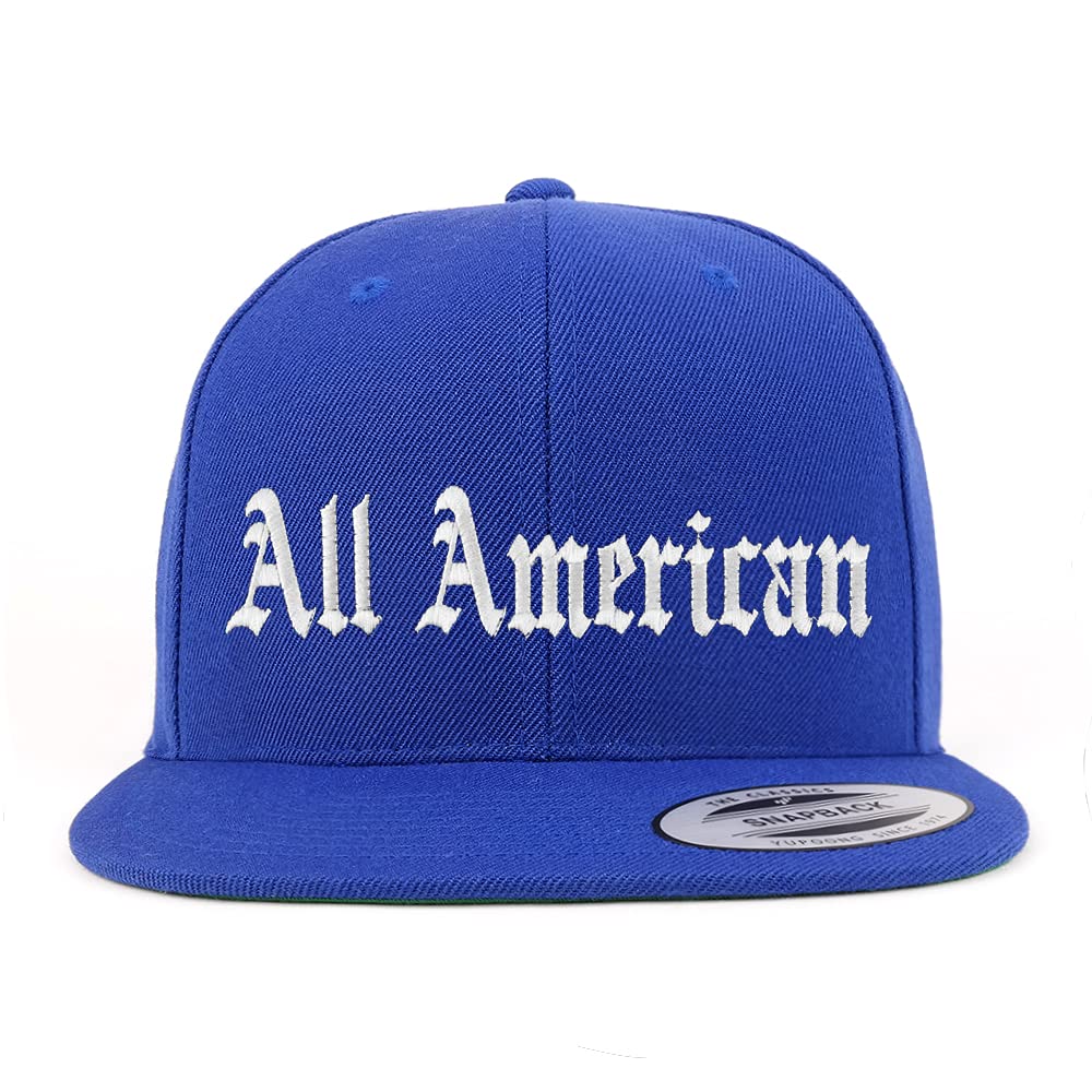Trendy Apparel Shop All American Old English Embroidered Flatbill Snapback