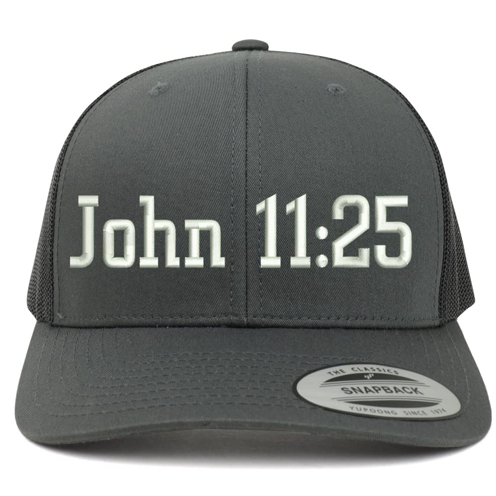 Trendy Apparel Shop John 11:25 6 Panel Trucker Mesh Cap