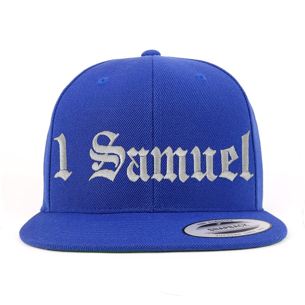 Trendy Apparel Shop 1 Samuel Old English Embroidered Flatbill Snapback