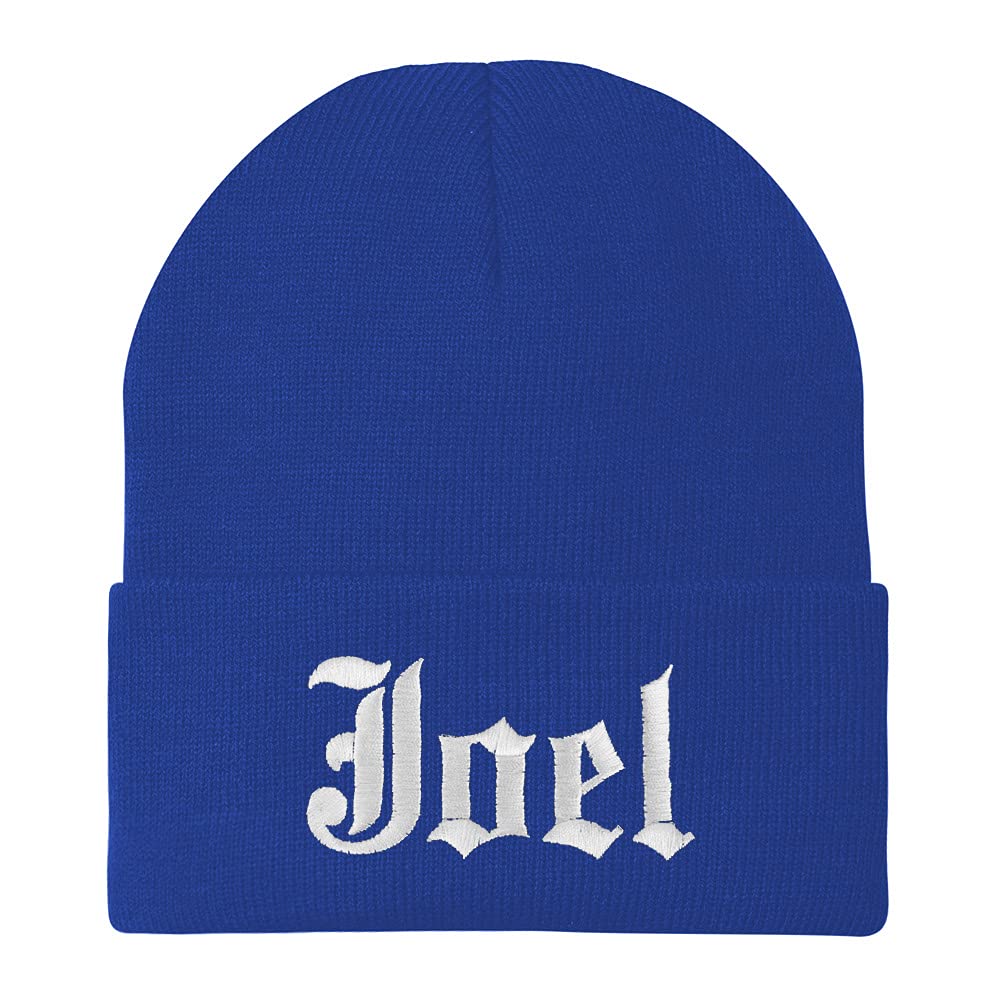 Trendy Apparel Shop Joel Old English Embroidered Long Cuff Beanie