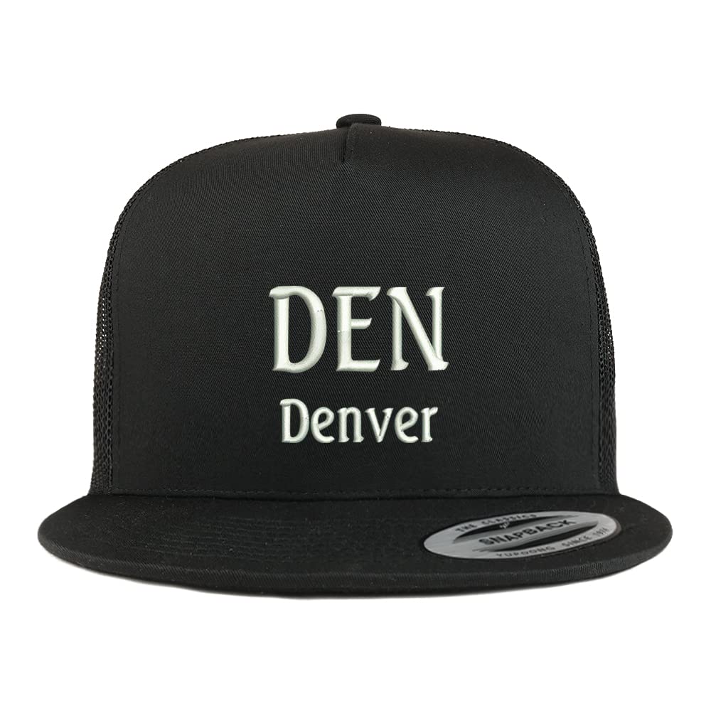 Trendy Apparel Shop DEN Denver Embroidered 5 Panel Flatbill Trucker Cap