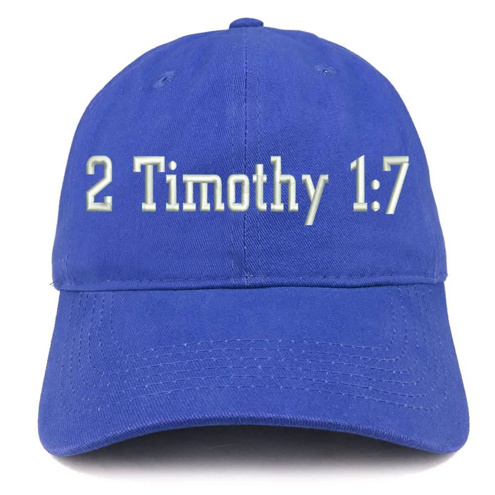 Trendy Apparel Shop 2 Timothy 1: 7 Low Profile Soft Cotton Baseball Cap