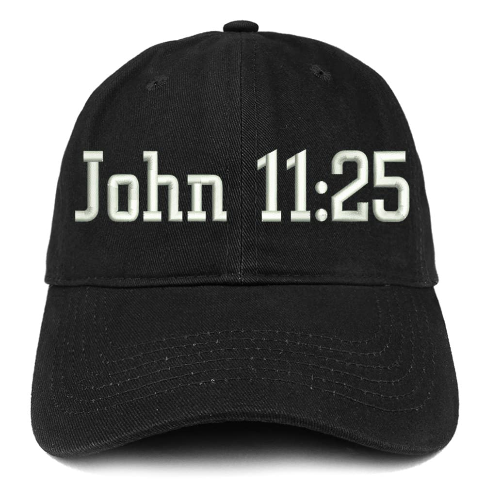 Trendy Apparel Shop John 11:25 Low Profile Soft Cotton Baseball Cap
