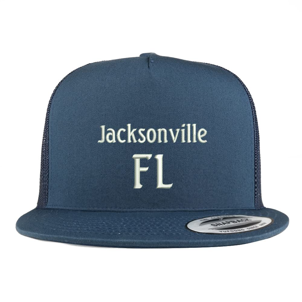 Trendy Apparel Shop Jacksonville FL Embroidered 5 Panel Flatbill Trucker Cap