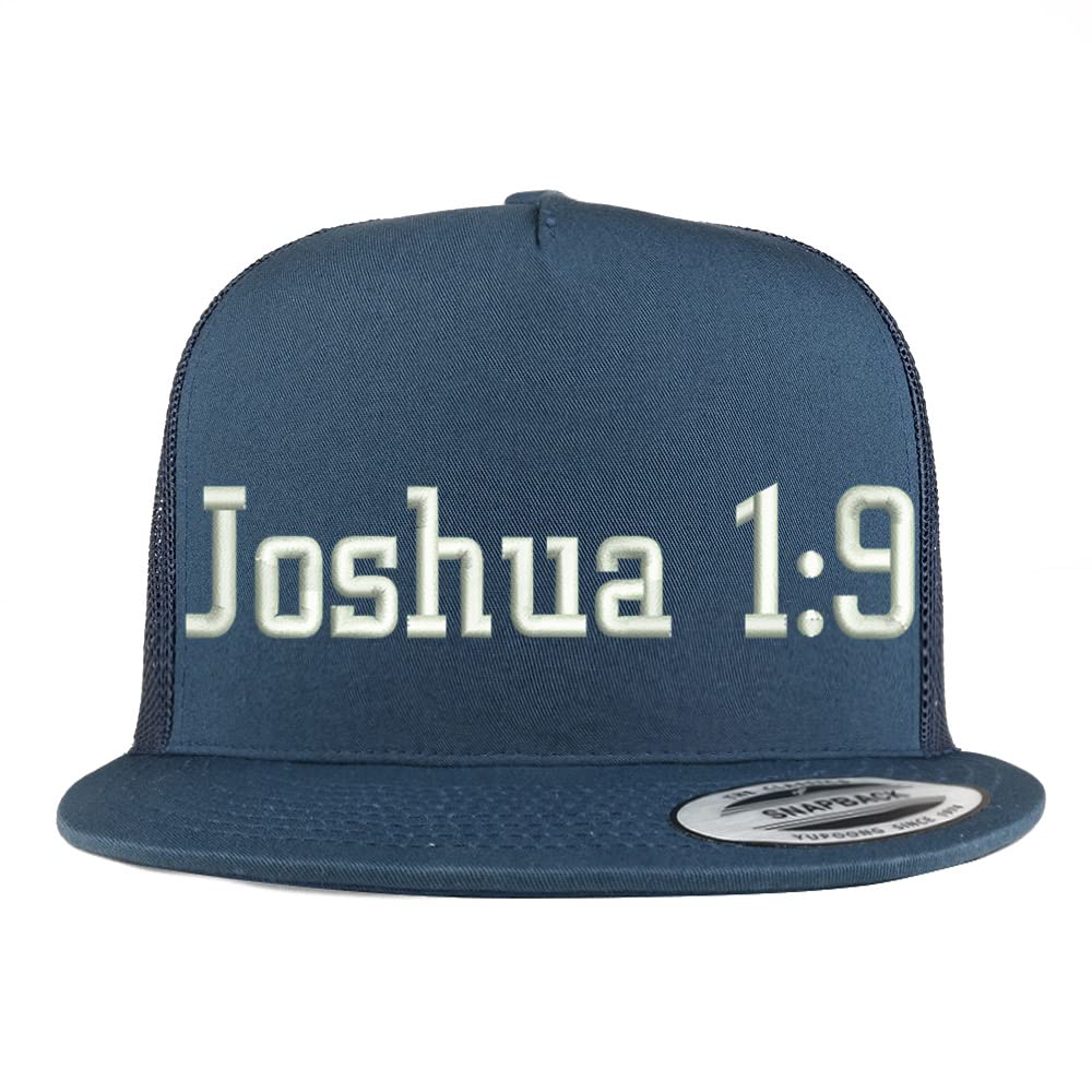 Trendy Apparel Shop Joshua 1:9 5 Panel Flatbill Trucker Cap