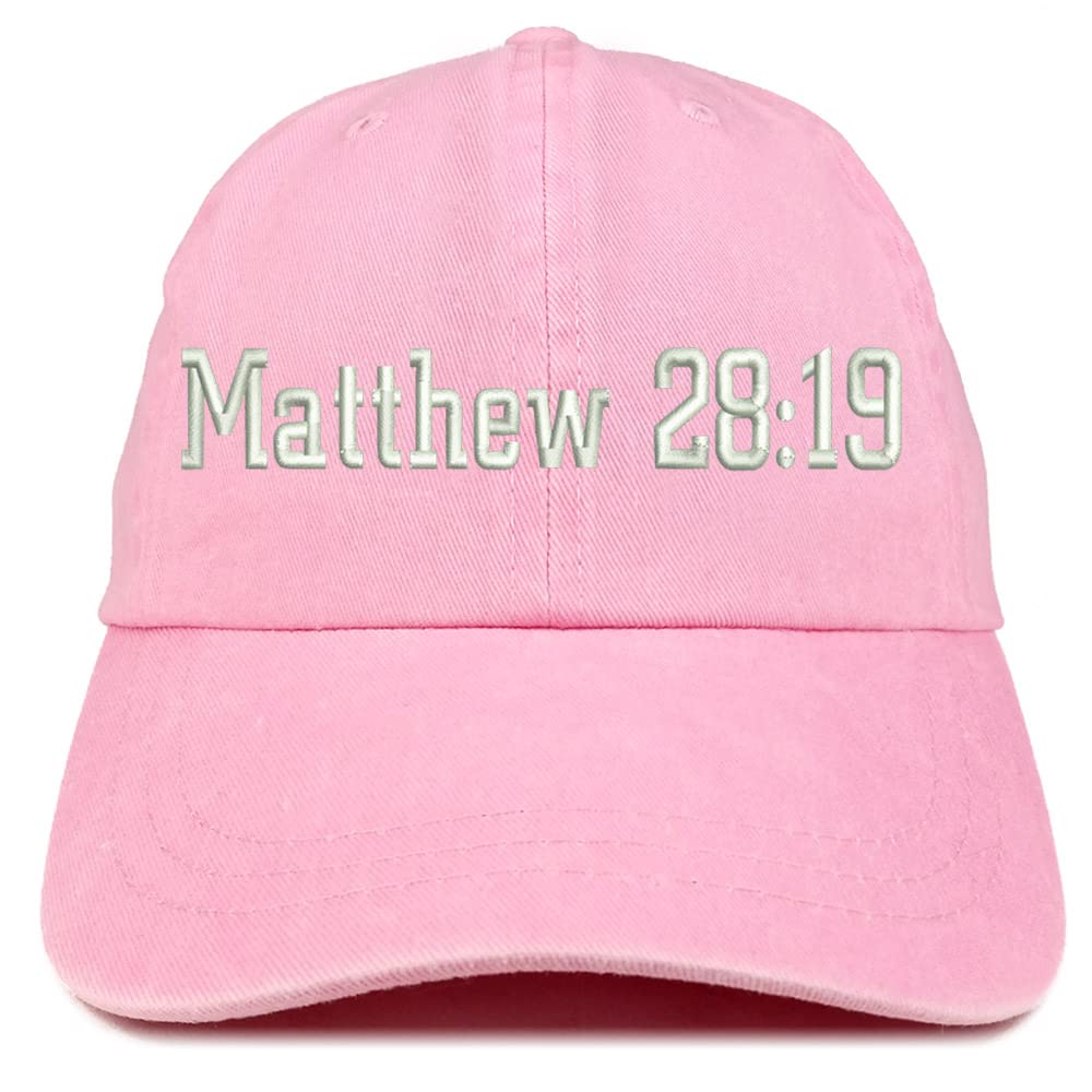 Trendy Apparel Shop Matthew 28:19 Washed Pigment Dyed Baseball Cap