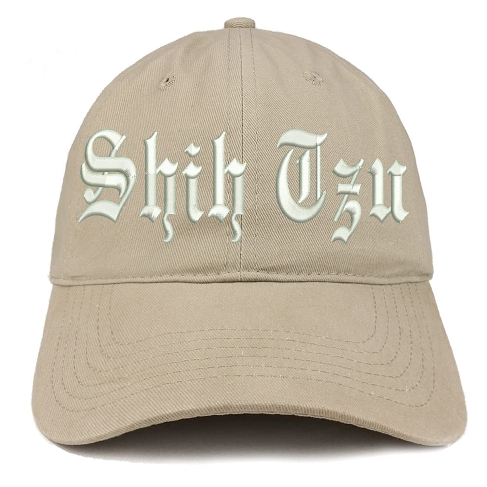 Trendy Apparel Shop Old English Shih Tzu Low Profile Soft Cotton Baseball Cap