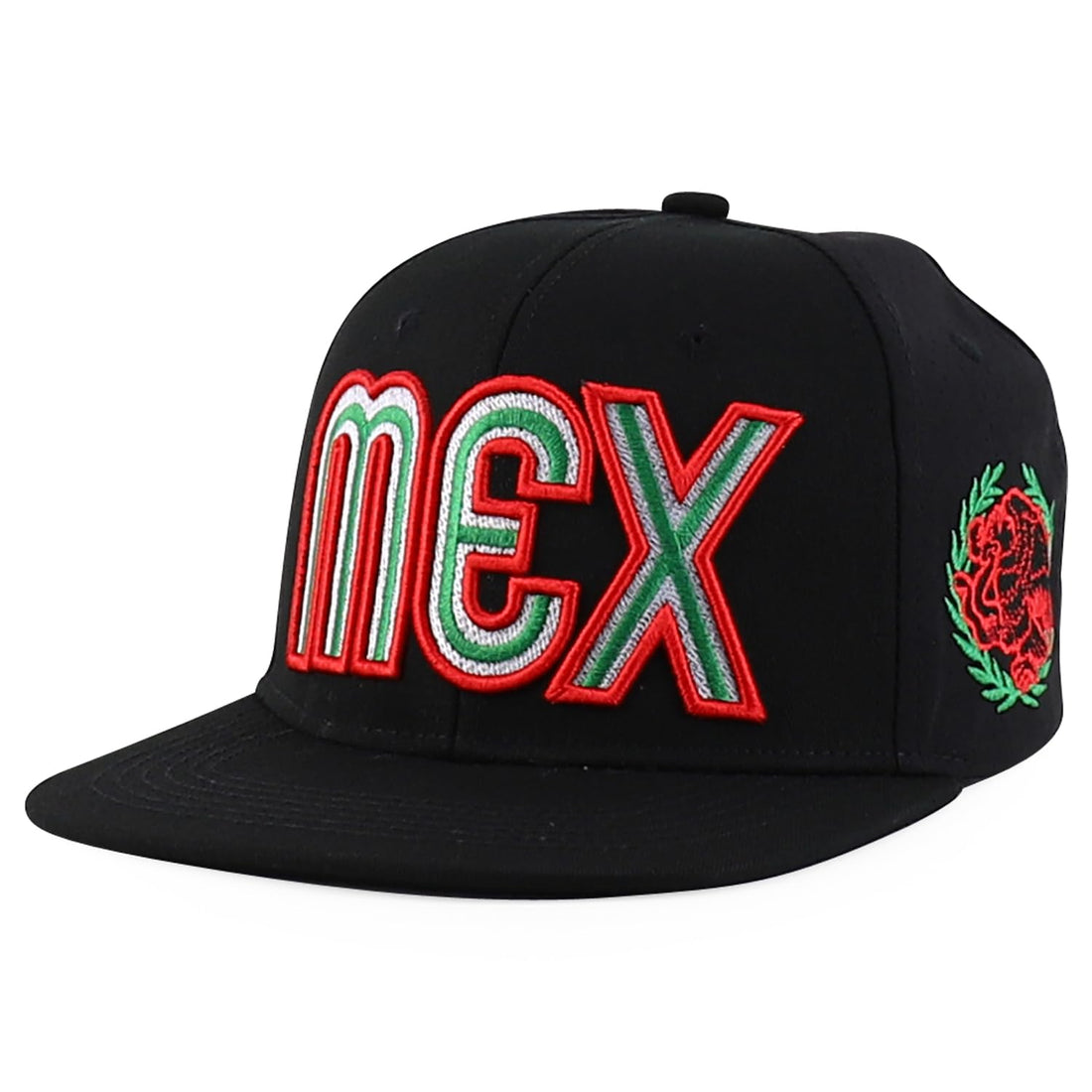 Trendy Apparel Shop Mexico Eagle Embroidered Laser Punching Mesh Back Flatbill Snapback Cap