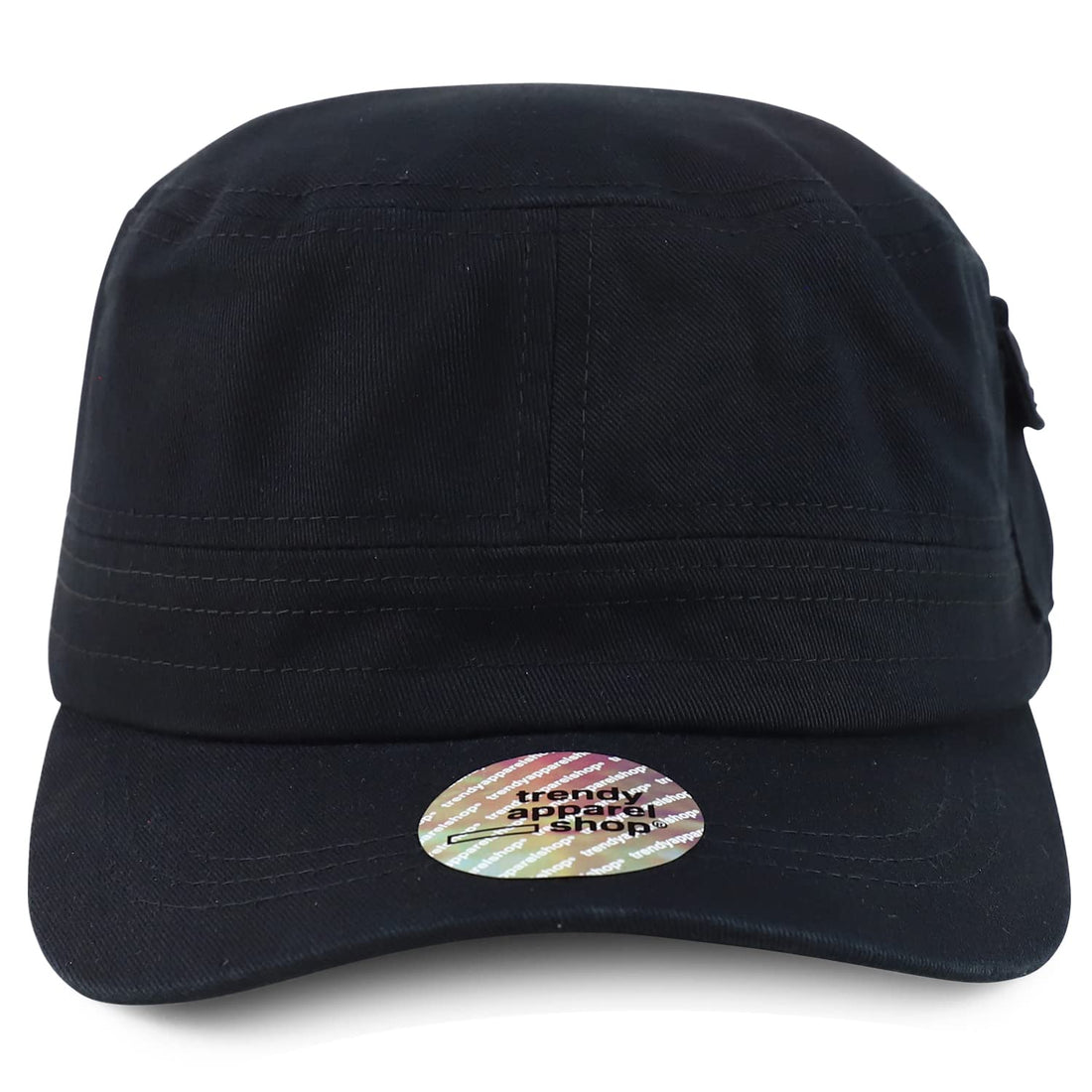 Trendy Apparel Shop XXL Big Head Oversize Flat Top Army Cap with Map Pocket