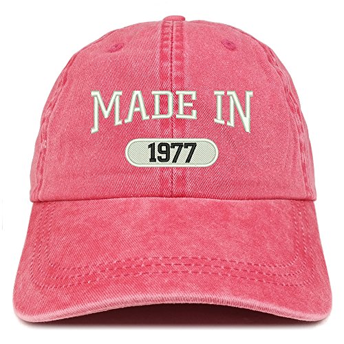 Trendy Apparel Shop Made in 1977 Embroidered 44th Birthday Washed Baseball Cap