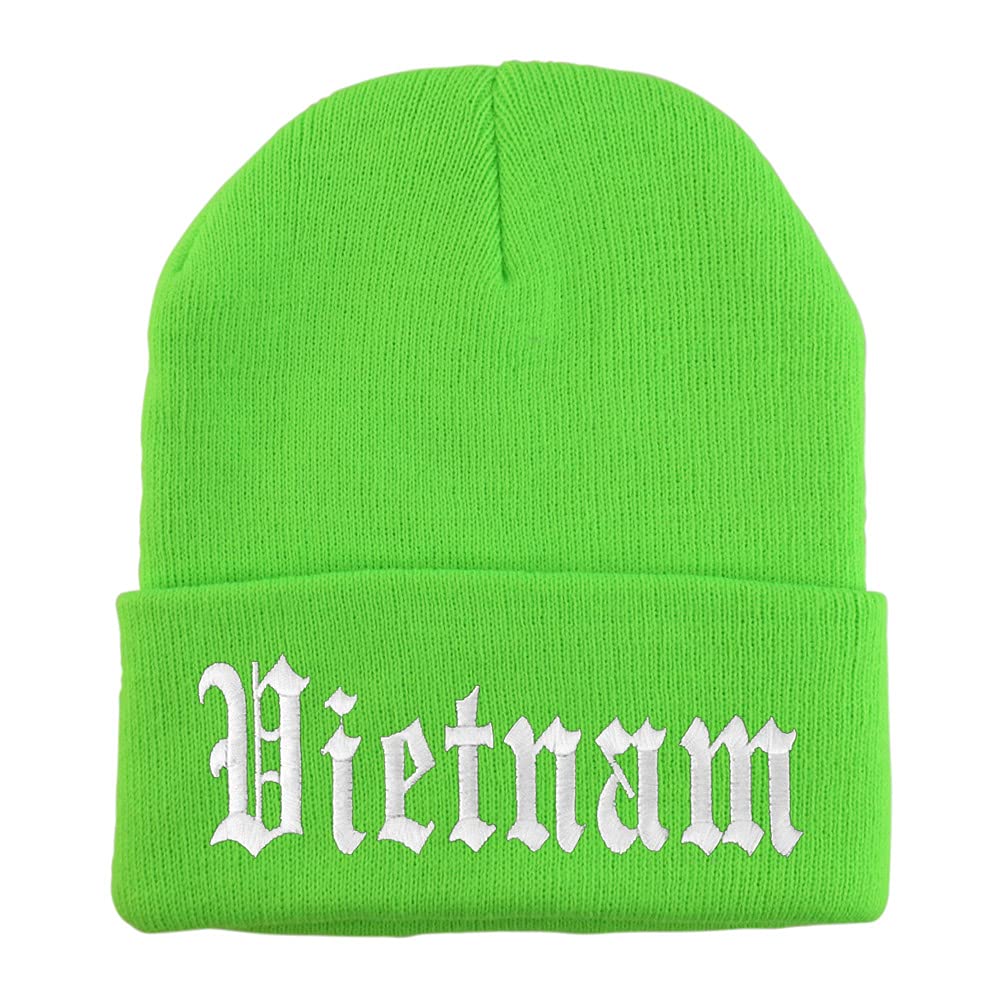 Trendy Apparel Shop Vietnam Old English Embroidered Long Cuff Beanie