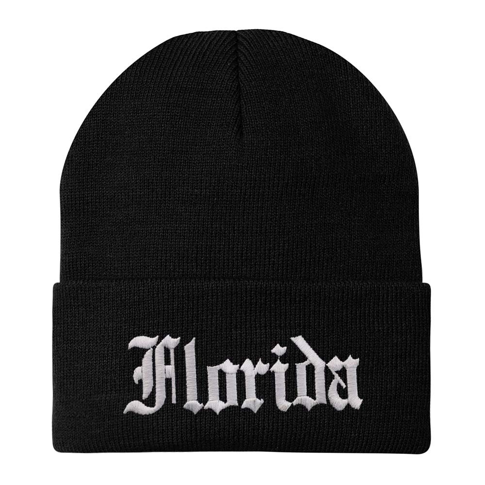 Trendy Apparel Shop Florida State Old English Embroidered Long Cuff Beanie