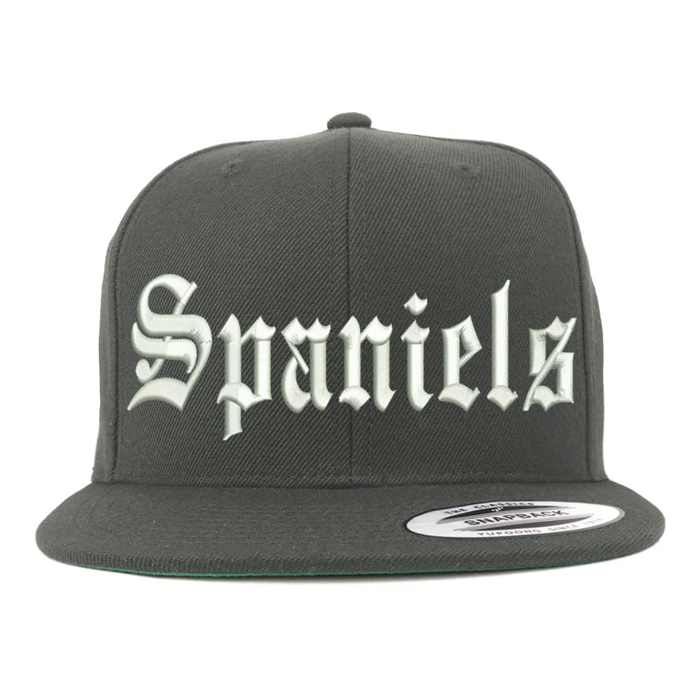 Trendy Apparel Shop Old English Spaniels Embroidered Flatbill Snapback