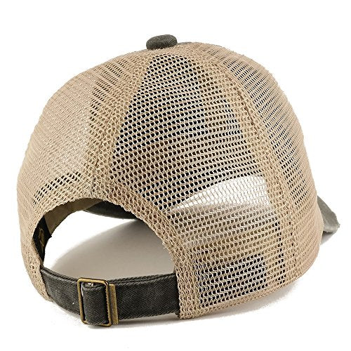 Trendy Apparel Shop Number 9 Patch Frayed Bill Trucker Mesh Back Cap
