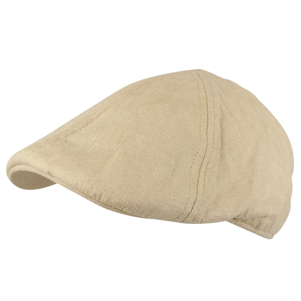 Trendy Apparel Shop Plain Suede Ivy Cap Lined with Quilted Satin