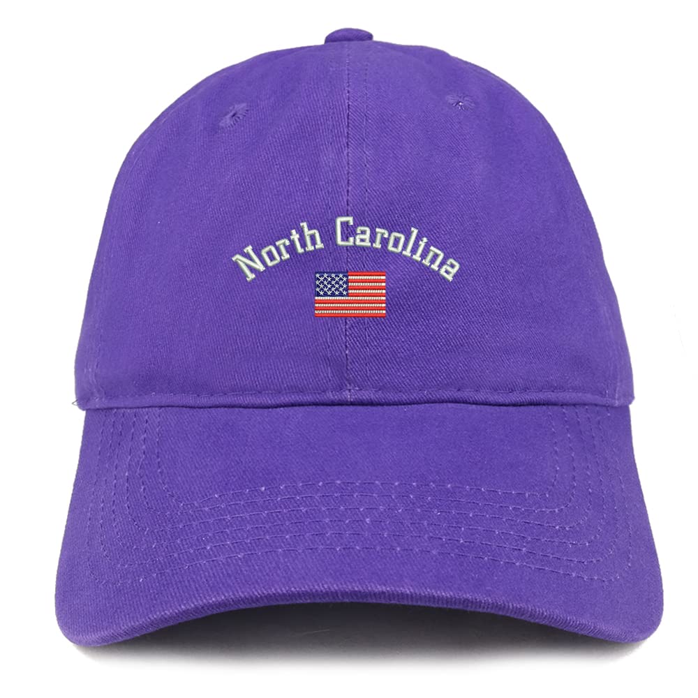 Trendy Apparel Shop North Carolina USA Flag Low Profile Soft Cotton Baseball Cap