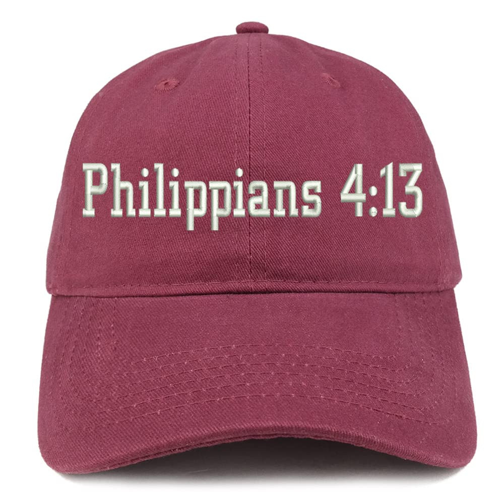 Trendy Apparel Shop Philippians 4:13 Low Profile Soft Cotton Baseball Cap