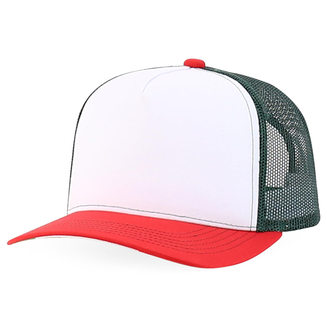 Trendy Apparel Shop 5 Panel Structured Trucker Cap with Mexico Flag Design Undervisor