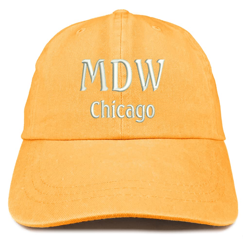 Trendy Apparel Shop MDW Chicago Embroidered Pigment Dyed Washed Baseball Cap