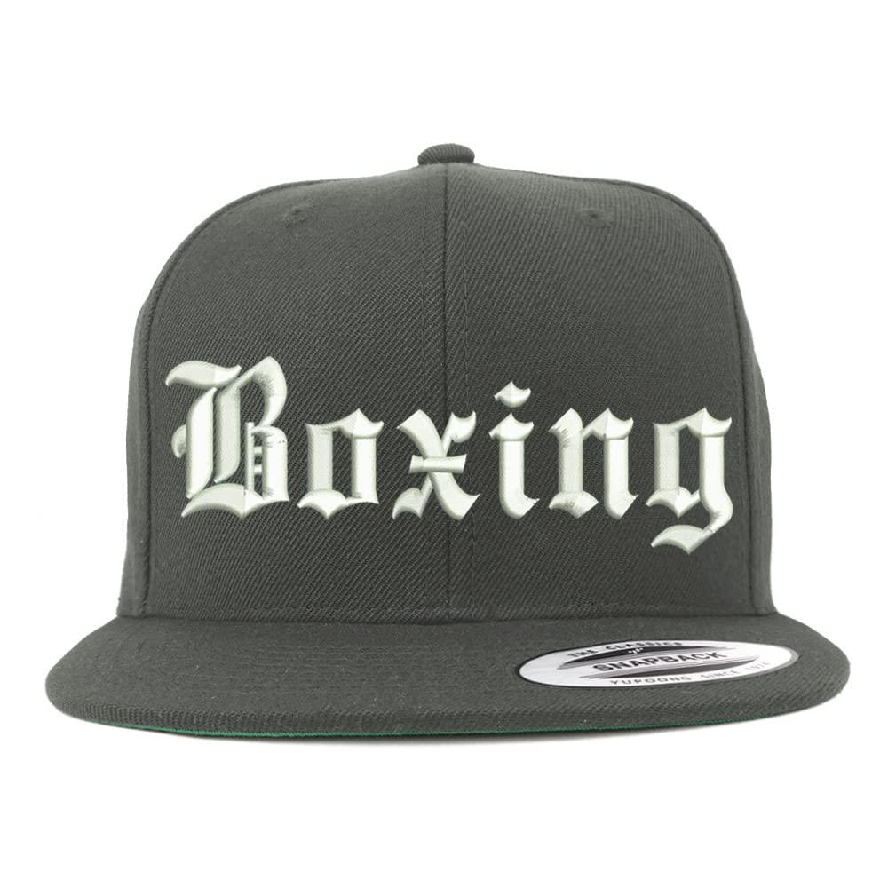 Trendy Apparel Shop Old English Boxing Embroidered Flatbill Snapback