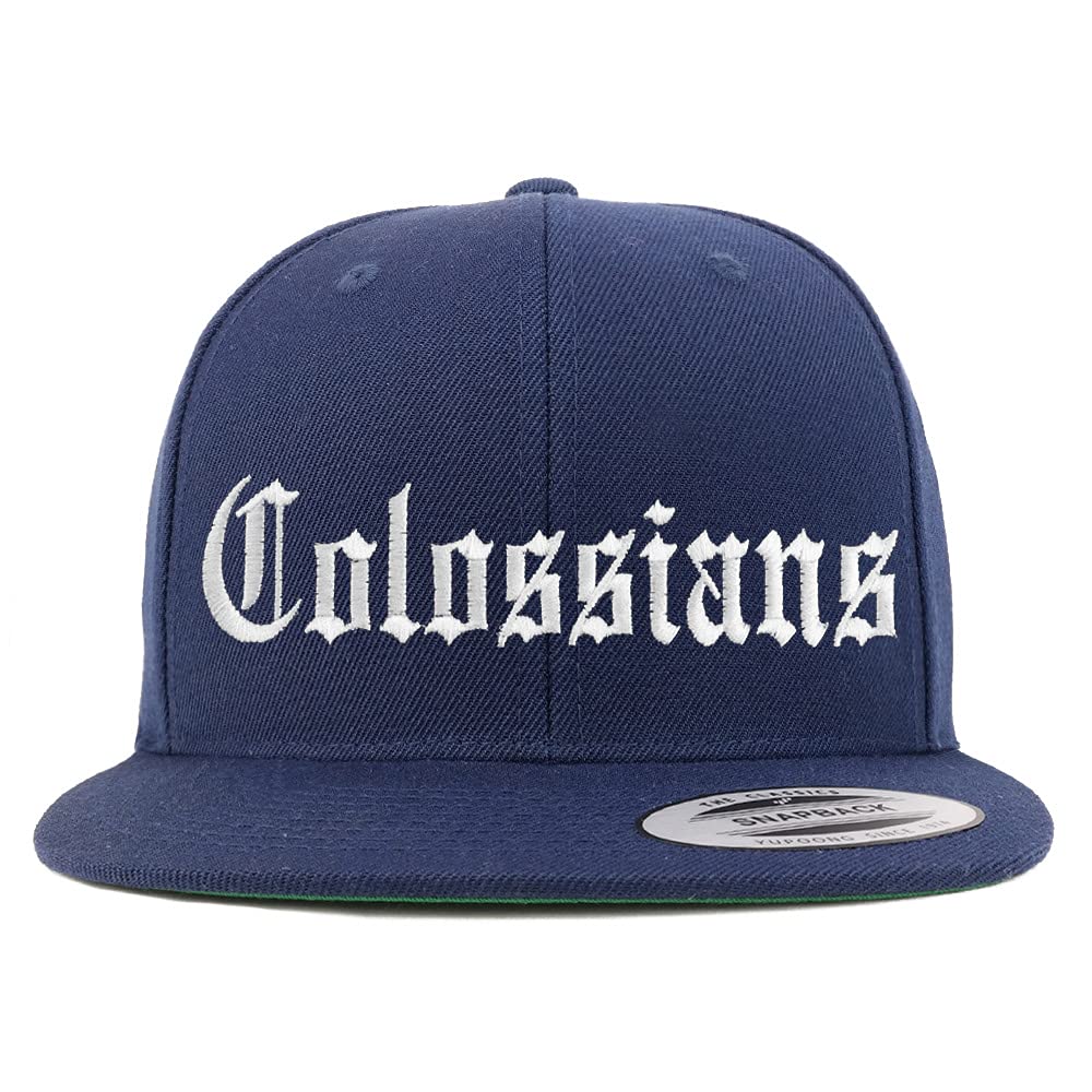 Trendy Apparel Shop Colossians Old English Embroidered Flatbill Snapback