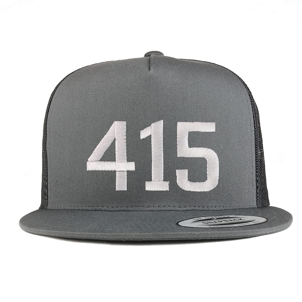 Trendy Apparel Shop 414 San Francisco CA Old English 5 Panel Flatbill Trucker Cap