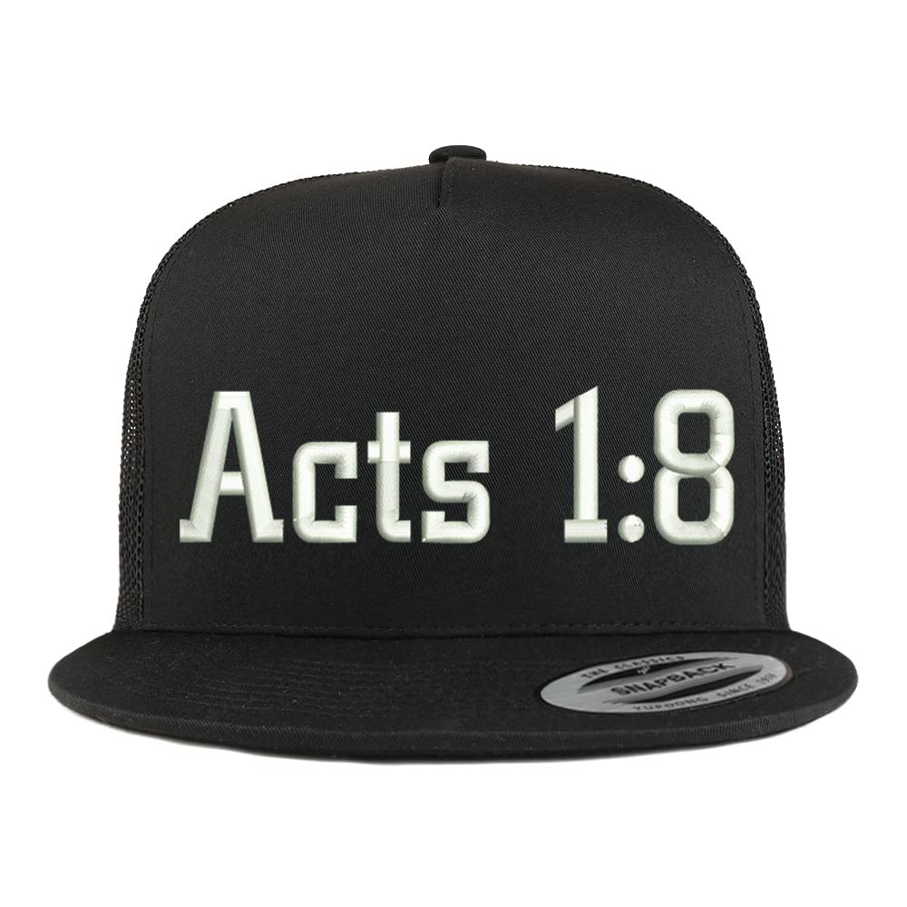 Trendy Apparel Shop Acts 1:8 5 Panel Flatbill Trucker Cap