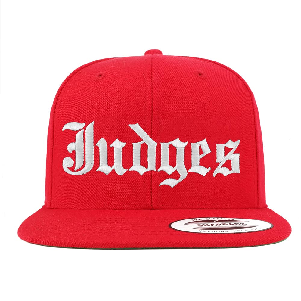 Trendy Apparel Shop Judges Old English Embroidered Flatbill Snapback