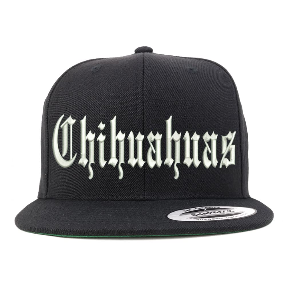 Trendy Apparel Shop Old English Chihuahuas Embroidered Flatbill Snapback